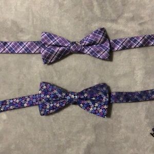 2 100% SILK BOWTIES. Adjustable, hassle-free!